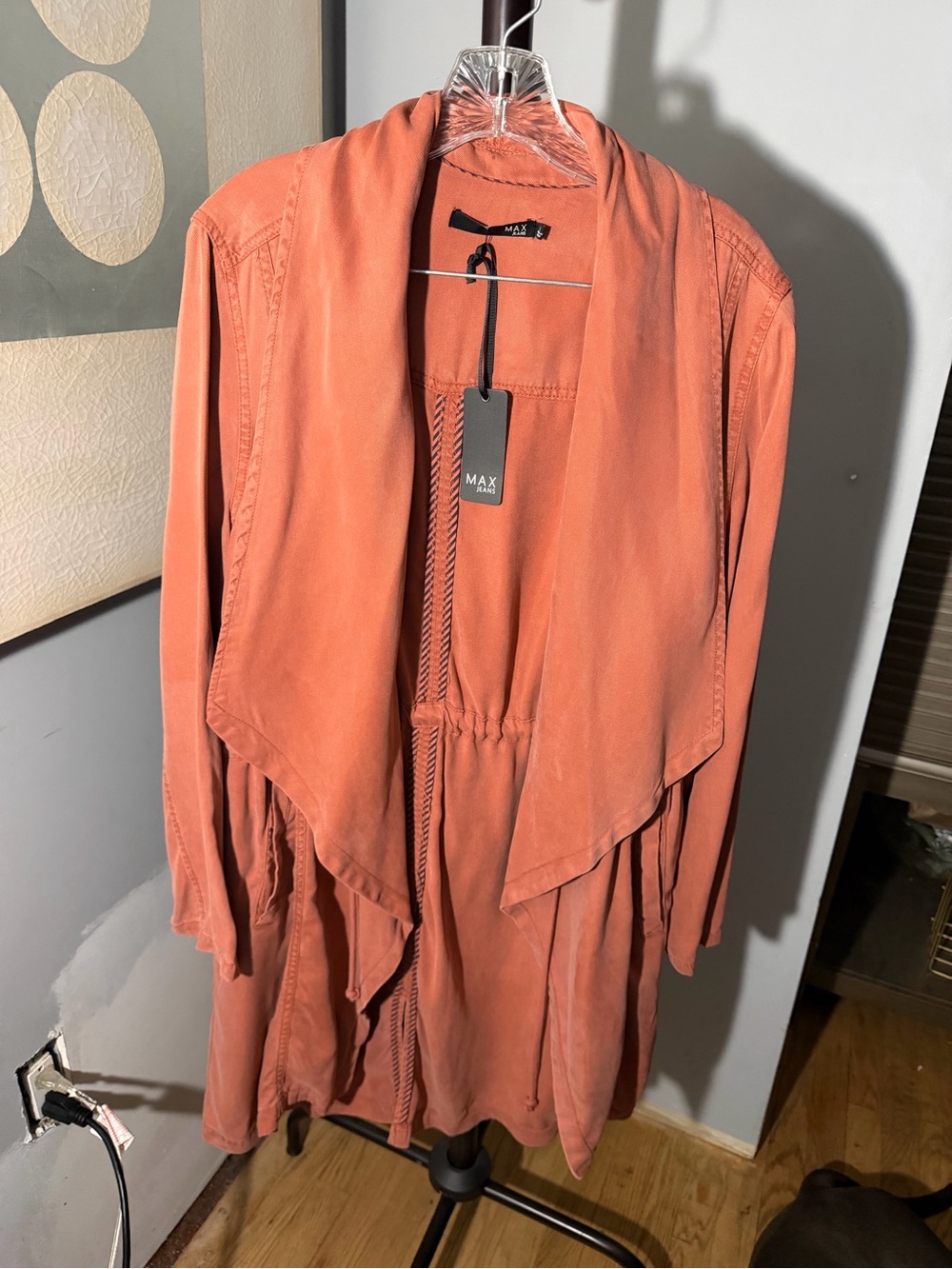 Max Studio Coral Draped Open-Front Jacket